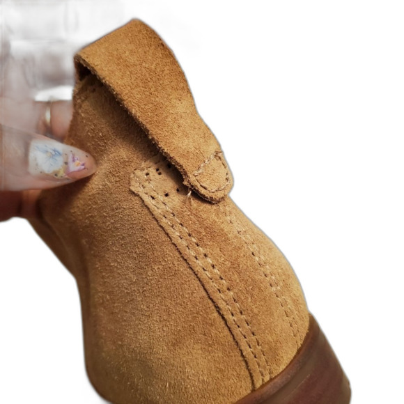 LL Bean Bootie Women's Size 7M (B) Tan Brown Suede Ankle Boots Slip-On Classic - Picture 9 of 12